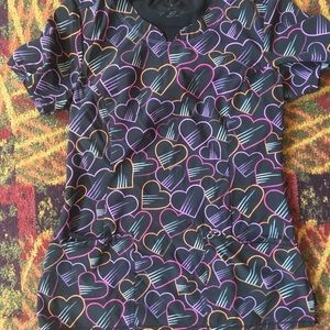 Heart Print scrub top
